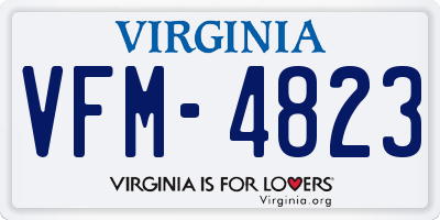 VA license plate VFM4823