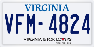 VA license plate VFM4824