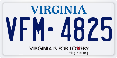 VA license plate VFM4825
