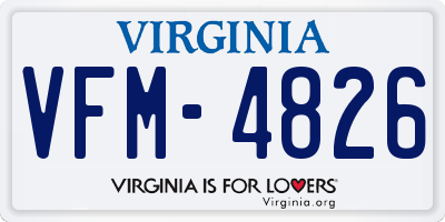 VA license plate VFM4826