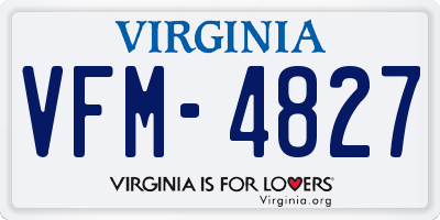 VA license plate VFM4827