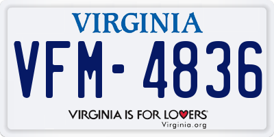 VA license plate VFM4836