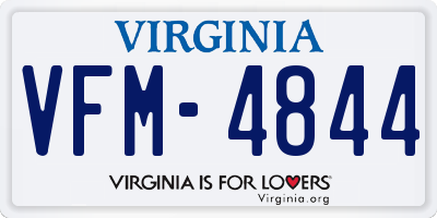 VA license plate VFM4844