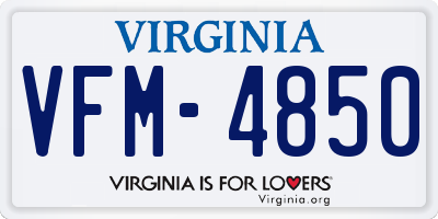 VA license plate VFM4850