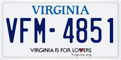 VA license plate VFM4851