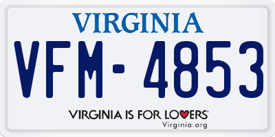 VA license plate VFM4853