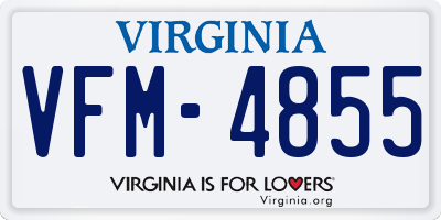 VA license plate VFM4855