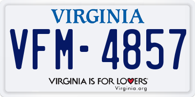 VA license plate VFM4857