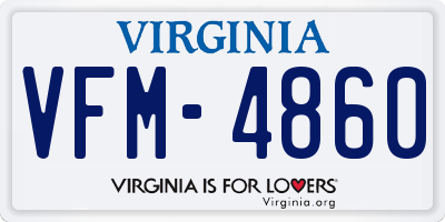 VA license plate VFM4860