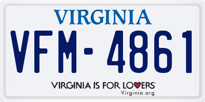 VA license plate VFM4861