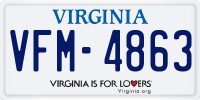 VA license plate VFM4863