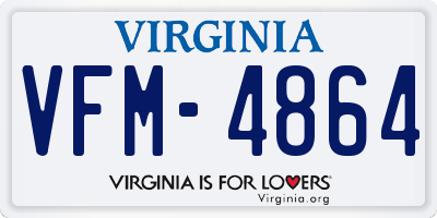VA license plate VFM4864