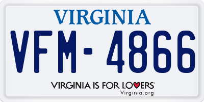 VA license plate VFM4866