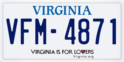 VA license plate VFM4871