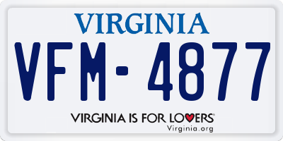 VA license plate VFM4877