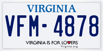 VA license plate VFM4878