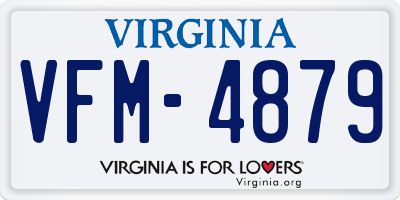 VA license plate VFM4879