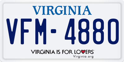 VA license plate VFM4880