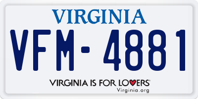 VA license plate VFM4881
