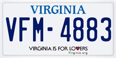 VA license plate VFM4883