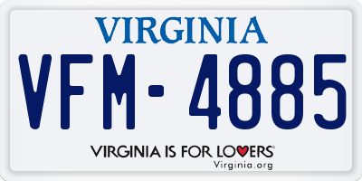 VA license plate VFM4885
