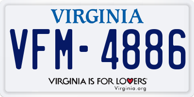 VA license plate VFM4886