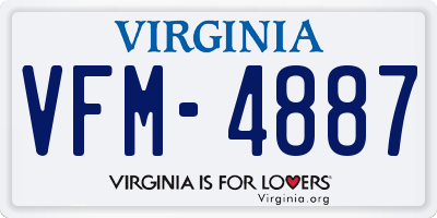 VA license plate VFM4887