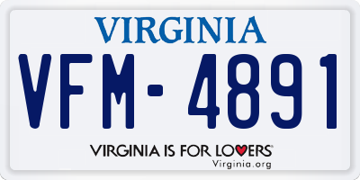VA license plate VFM4891