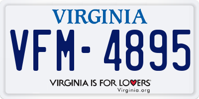 VA license plate VFM4895