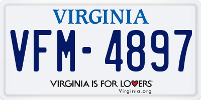 VA license plate VFM4897