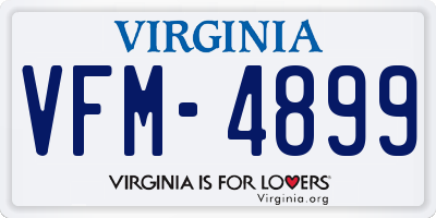 VA license plate VFM4899