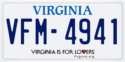 VA license plate VFM4941