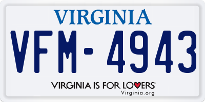 VA license plate VFM4943