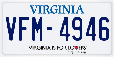 VA license plate VFM4946