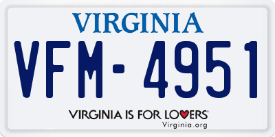 VA license plate VFM4951