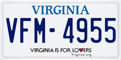 VA license plate VFM4955