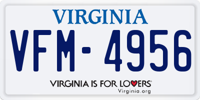 VA license plate VFM4956