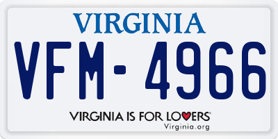 VA license plate VFM4966