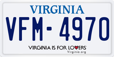VA license plate VFM4970