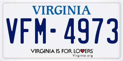 VA license plate VFM4973