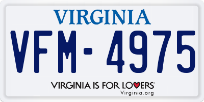 VA license plate VFM4975