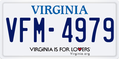 VA license plate VFM4979