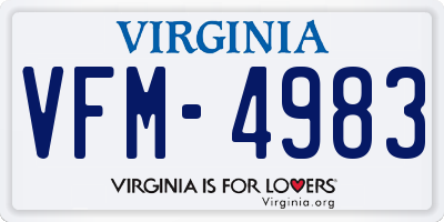 VA license plate VFM4983