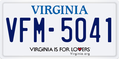 VA license plate VFM5041
