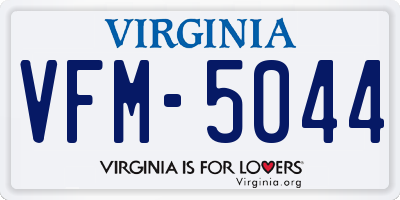 VA license plate VFM5044