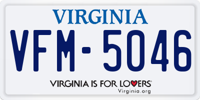VA license plate VFM5046