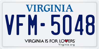 VA license plate VFM5048