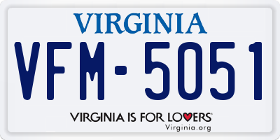 VA license plate VFM5051