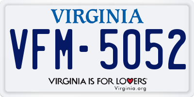 VA license plate VFM5052
