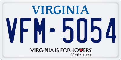 VA license plate VFM5054